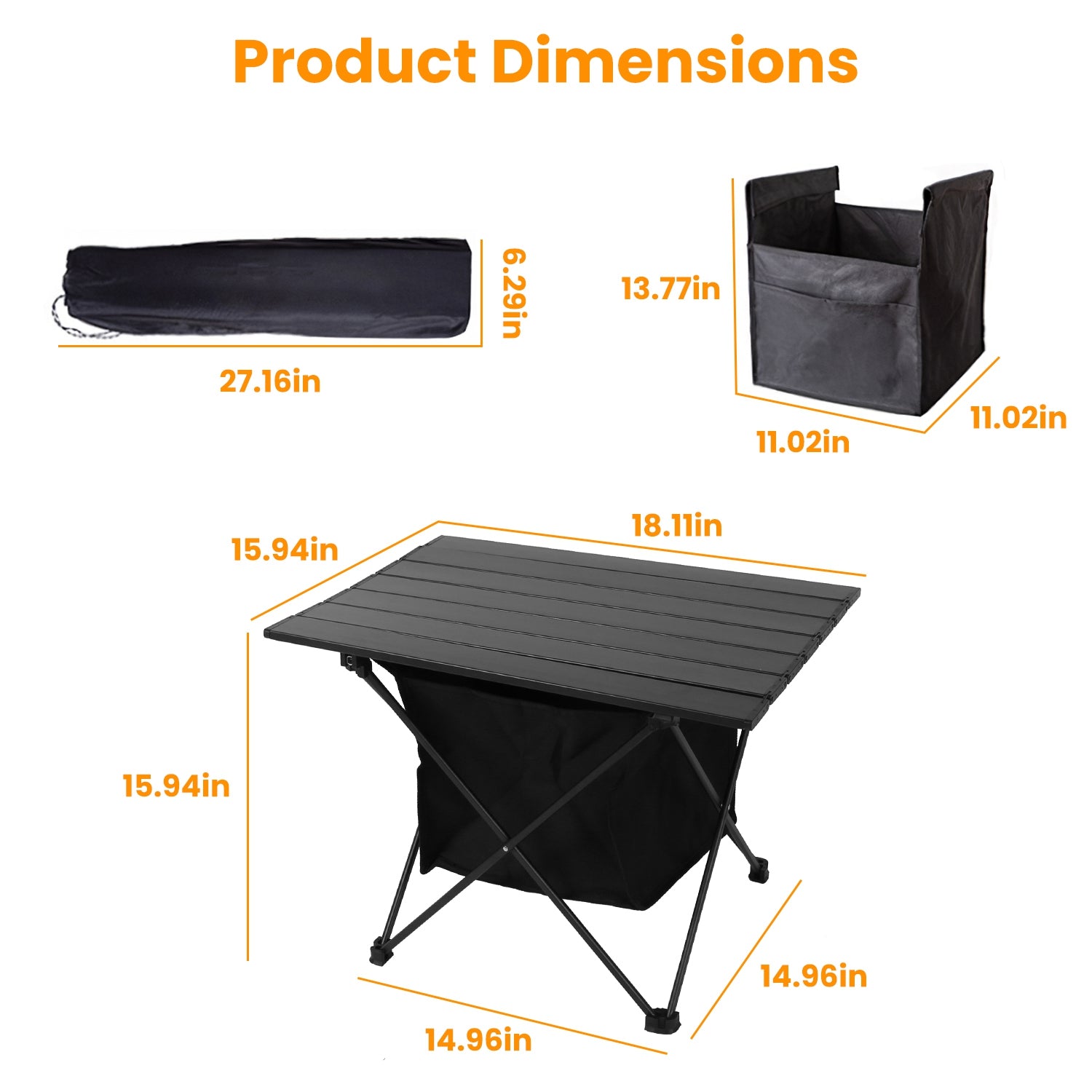 1Pc Foldable Camping Table With Storage Basket Rustproof Portable Aluminum Alloy Roll-Up Camping Table With Carrying Bag For Camping Hiking BBQ Picnic Fishing Fedex Shipping