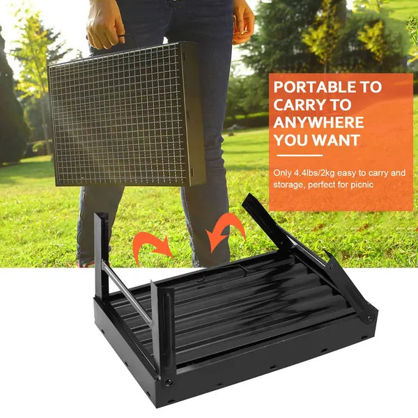 Foldable Portable BBQ Charcoal Grill Grill Lightweight Smoker Grill For Camping Picnics Garden Grilling