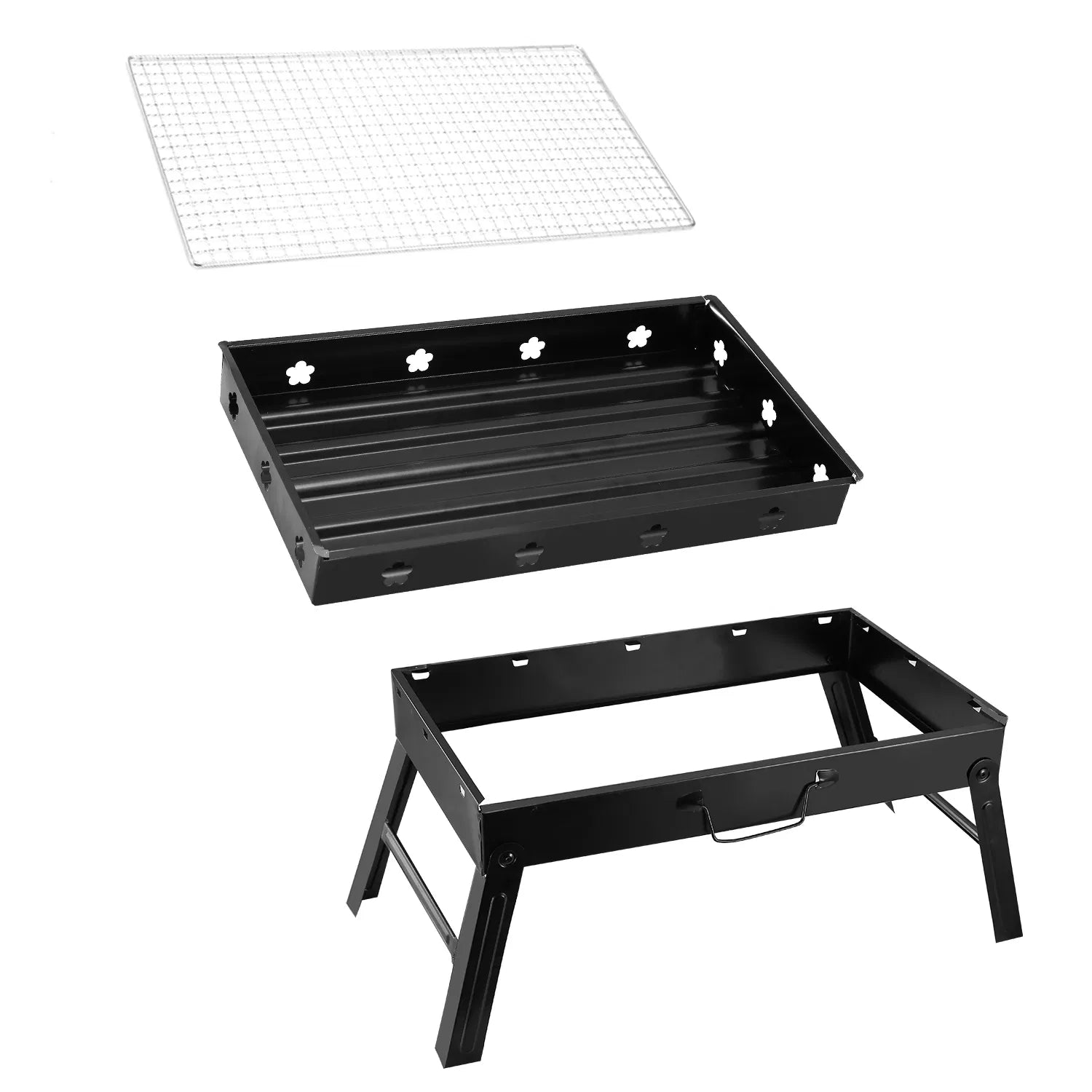 Portable BBQ Grill Foldable Charcoal Grill Lightweight Smoker Grill For Camping Picnics Garden Grilling