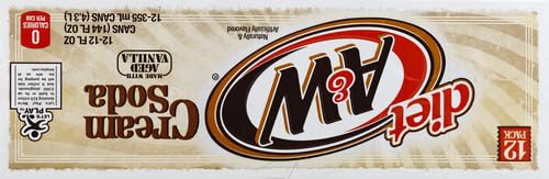 A&W Diet Cream Soda, 12 Fl Oz (pack of 12)