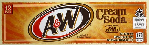 A&W Cream Soda, 12 Fl Oz Cans, 12 pack