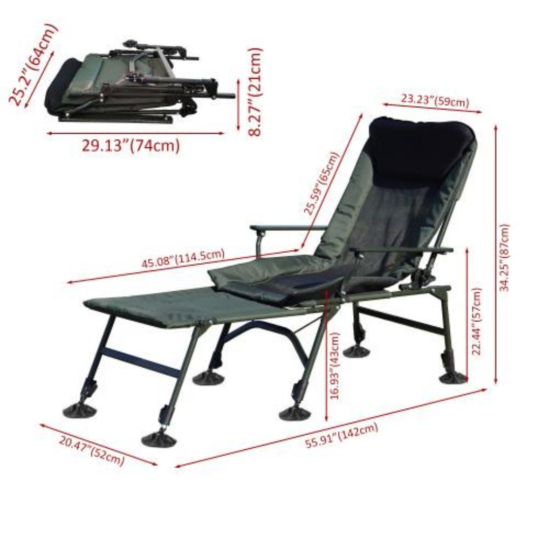 Camping Lounge Chair With Removable Footrest