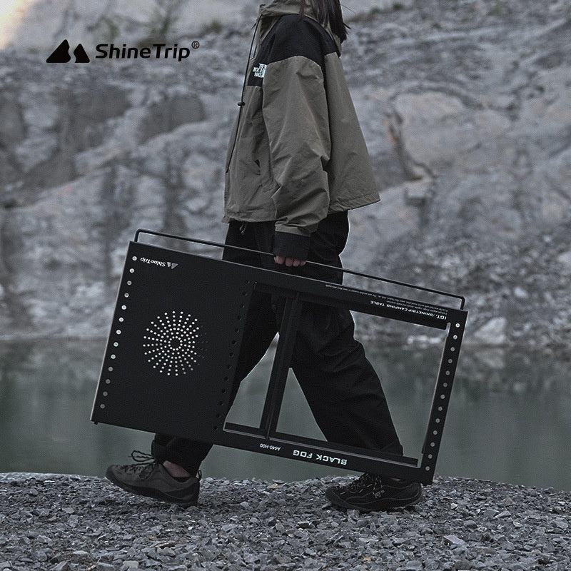 Combination Table Multifunctional Unit Fireback Portable Folding Camping Table