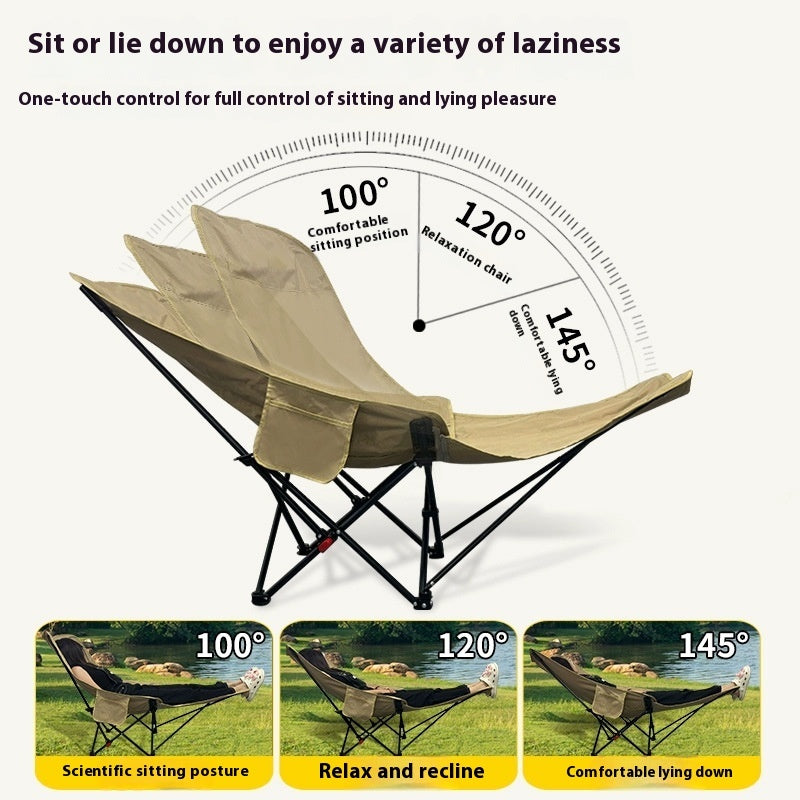 Outdoor Folding Chair Heightened Camping Chair Portable Adjustable