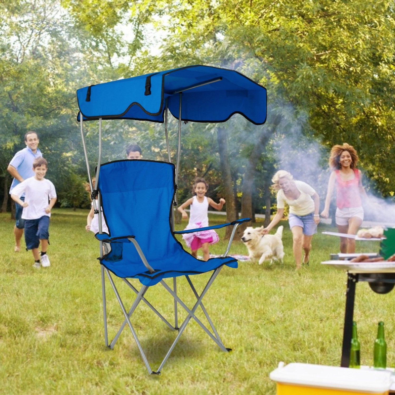 Camping Chair With Sunshade, Foldable Portable Rain Shelter Chair, Supports 330LBS, Banned On Walmart Platform