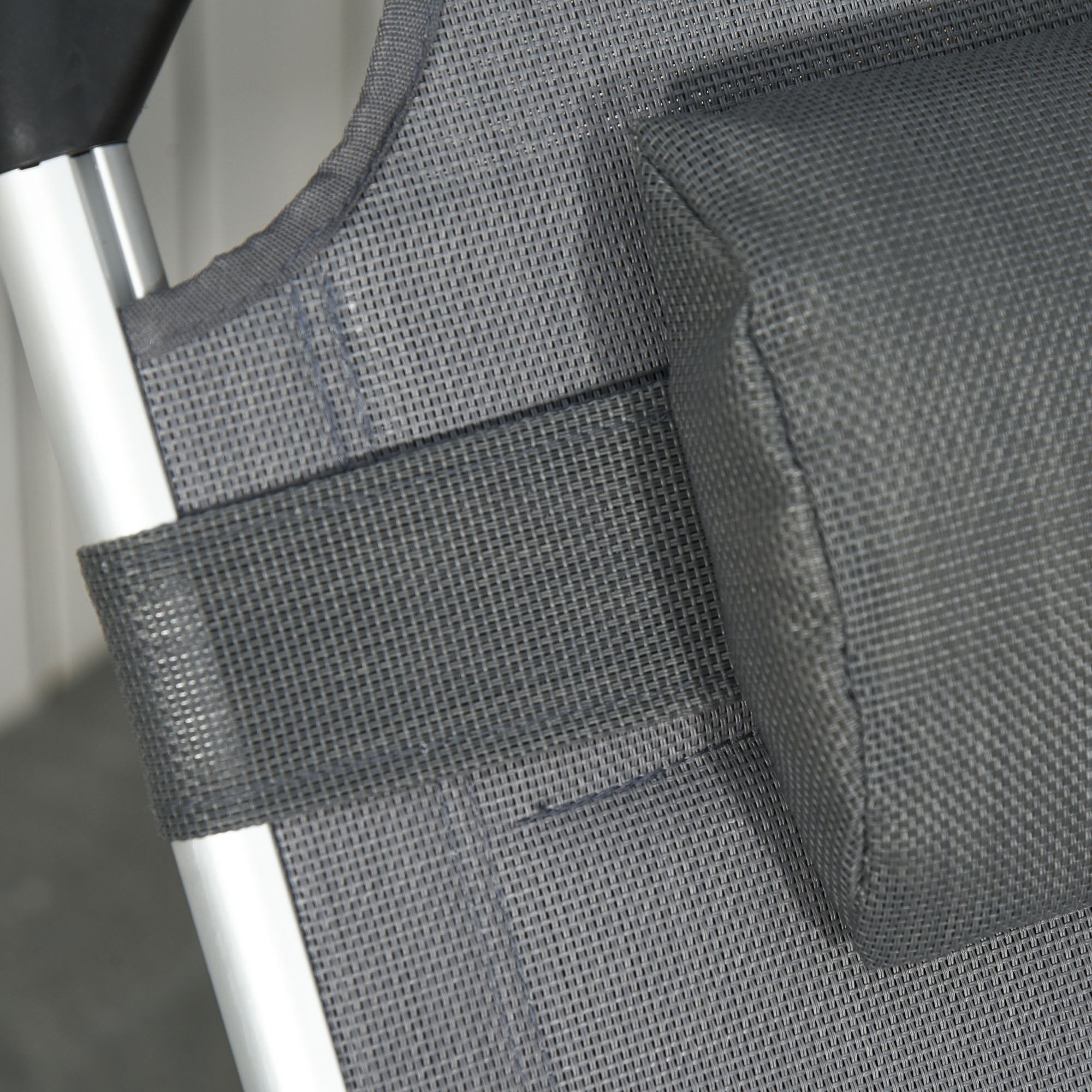 Folding Lounge Chair Outdoor 5-Level Reclining Chaise Lounge Chair Outdoor Camping Tanning Chair with Frame