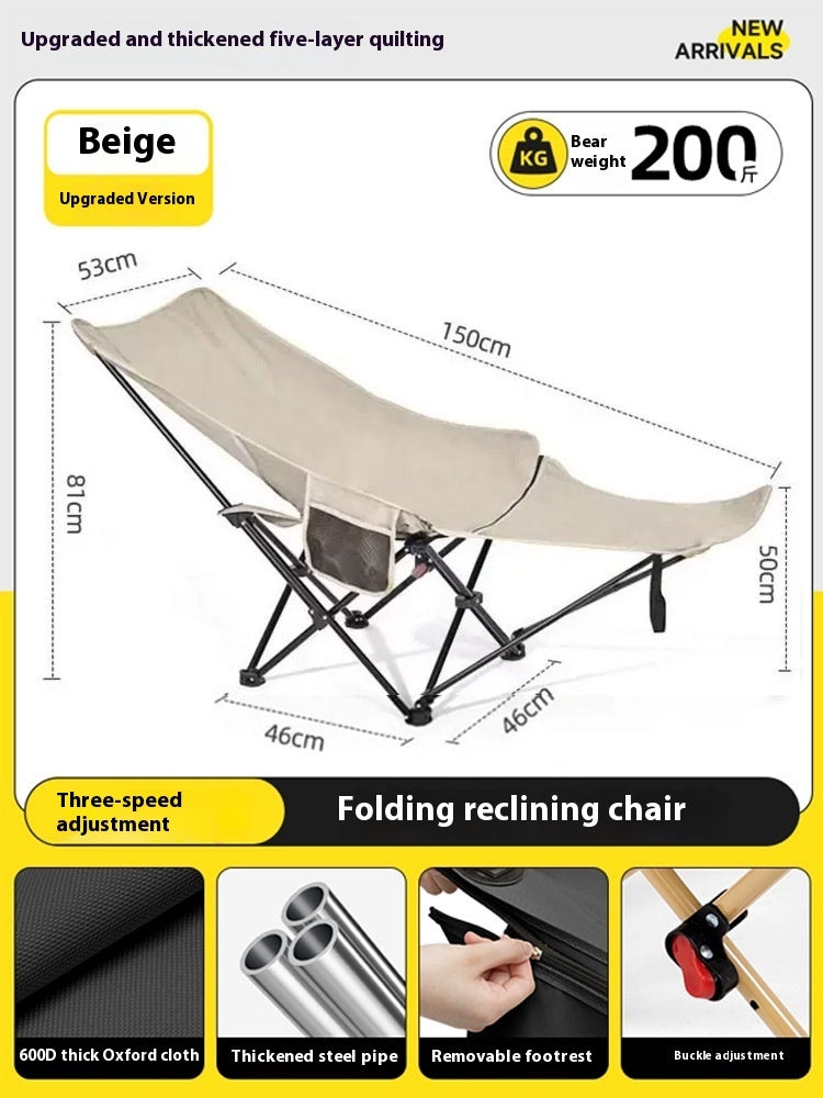 Outdoor Folding Chair Heightened Camping Chair Portable Adjustable