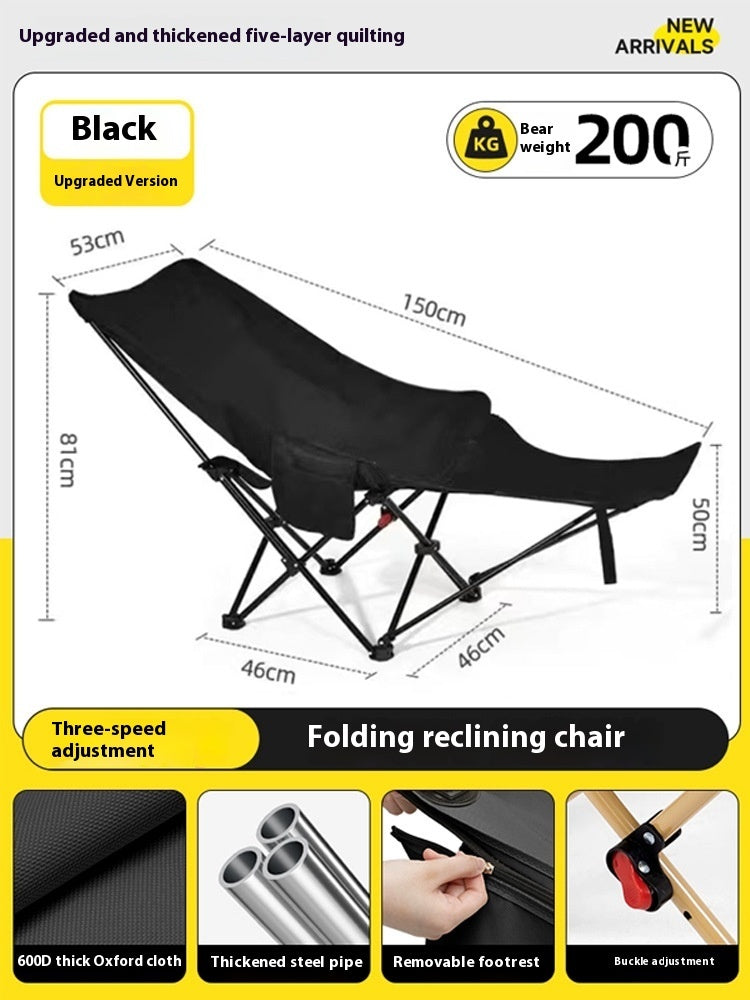 Outdoor Folding Chair Heightened Camping Chair Portable Adjustable
