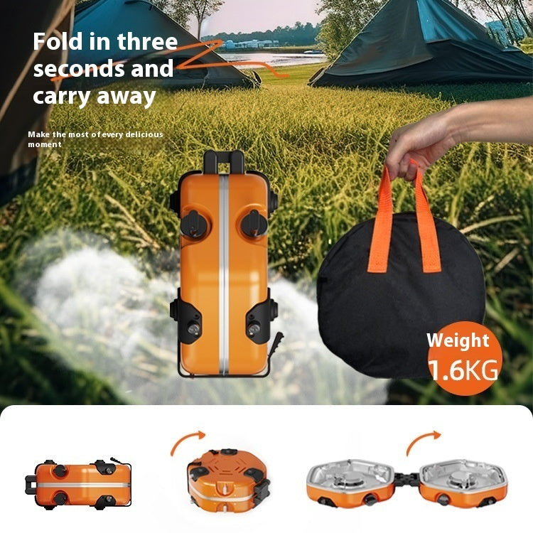 Outdoor Portable Gas Stove Portable Double-headed Folding Camping Stove