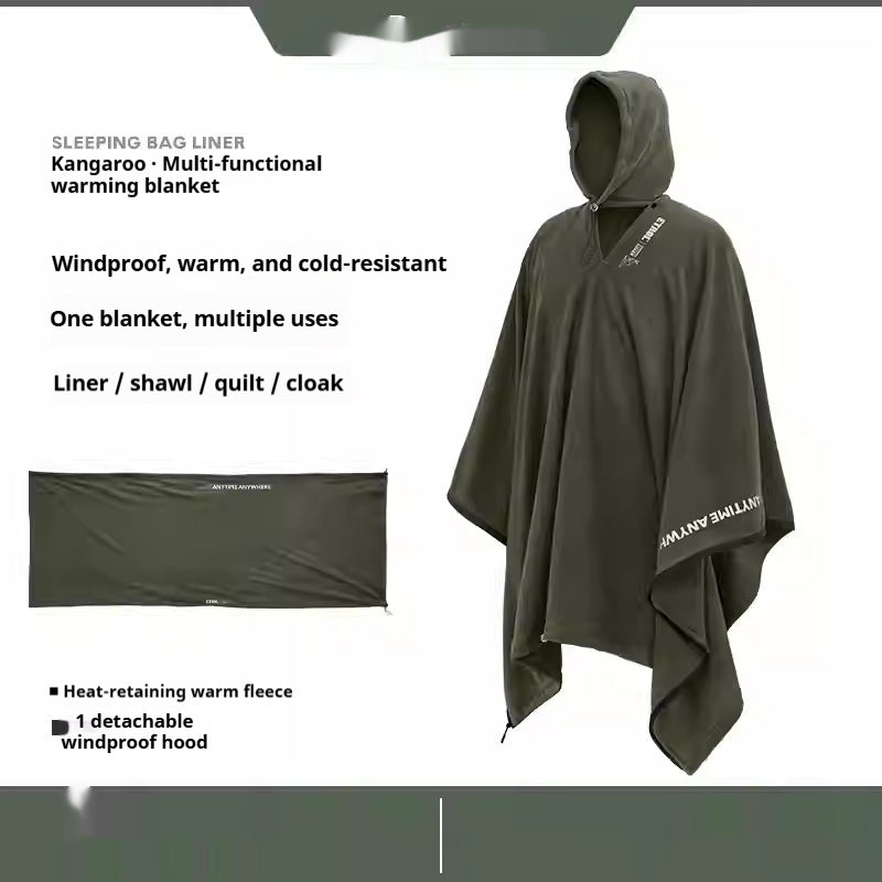 Multifunctional Thermal Blanket Outdoor Camping Sleeping Bag Single Wearable Cold-proof Cloak