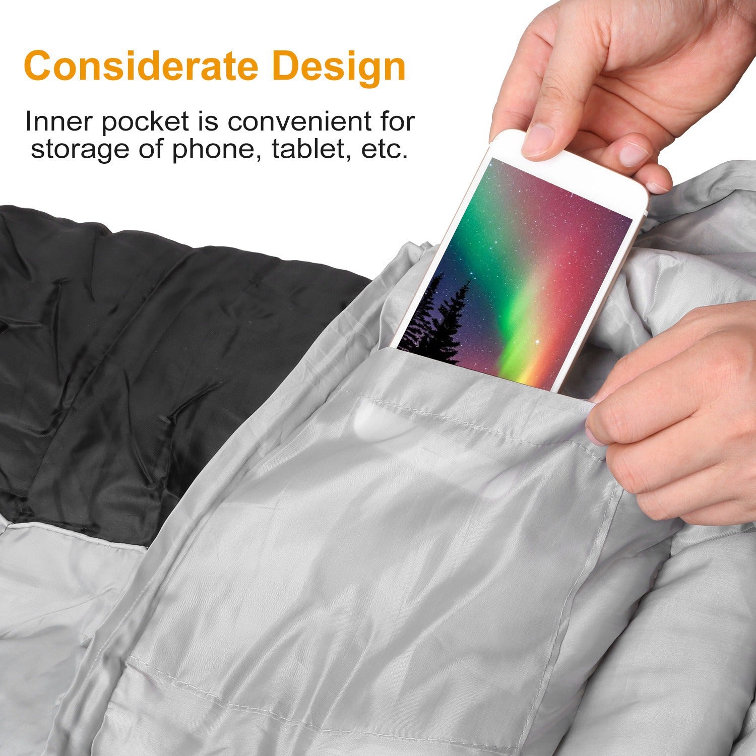 1Pc Mummy Sleeping Bag Camping Sleeping Bags For Adults Outdoor Soft Thick Water-Resistant Moisture-proof Sleep Bag Suitable For Spring Autumn Winter Seasons