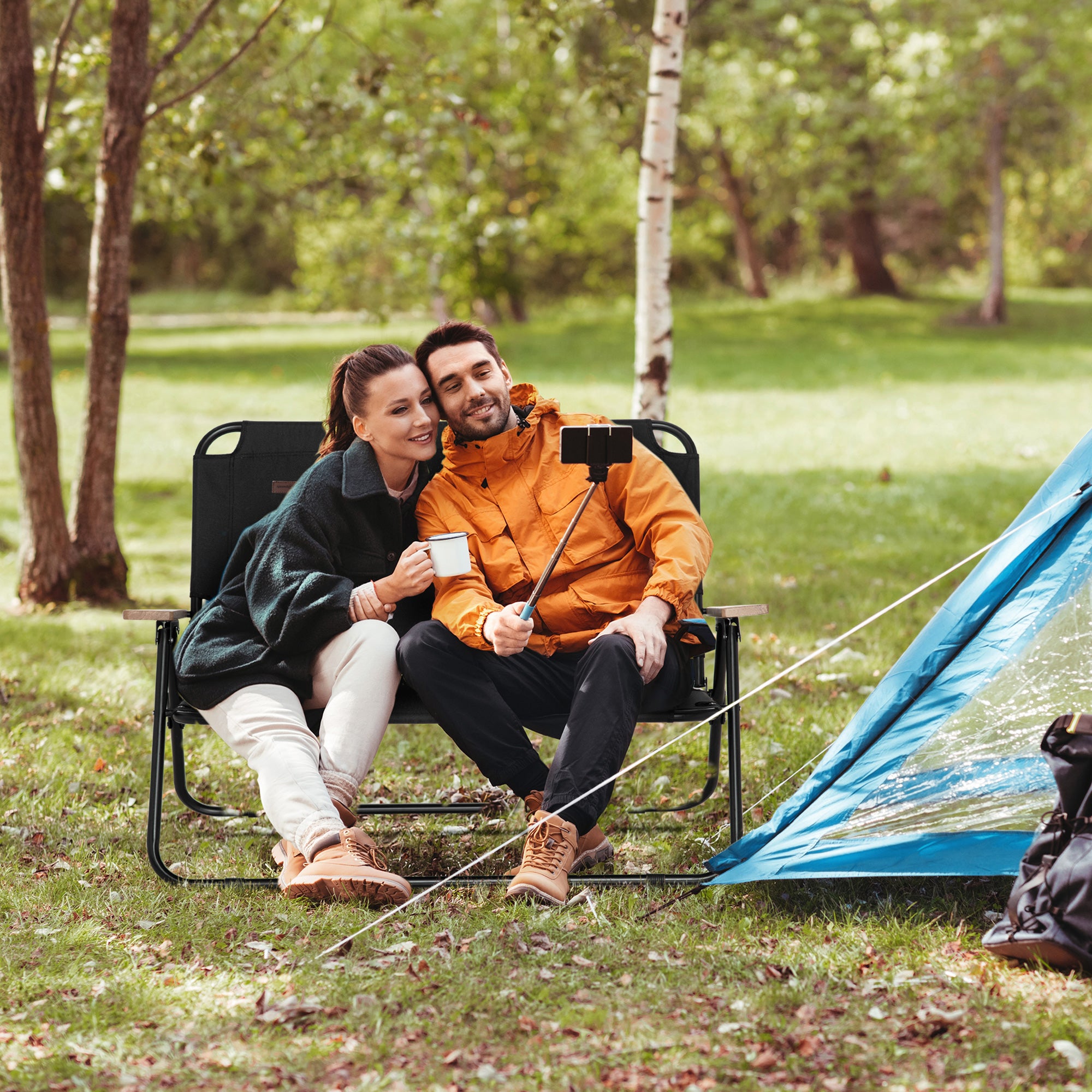 Double Folding Camping Chair