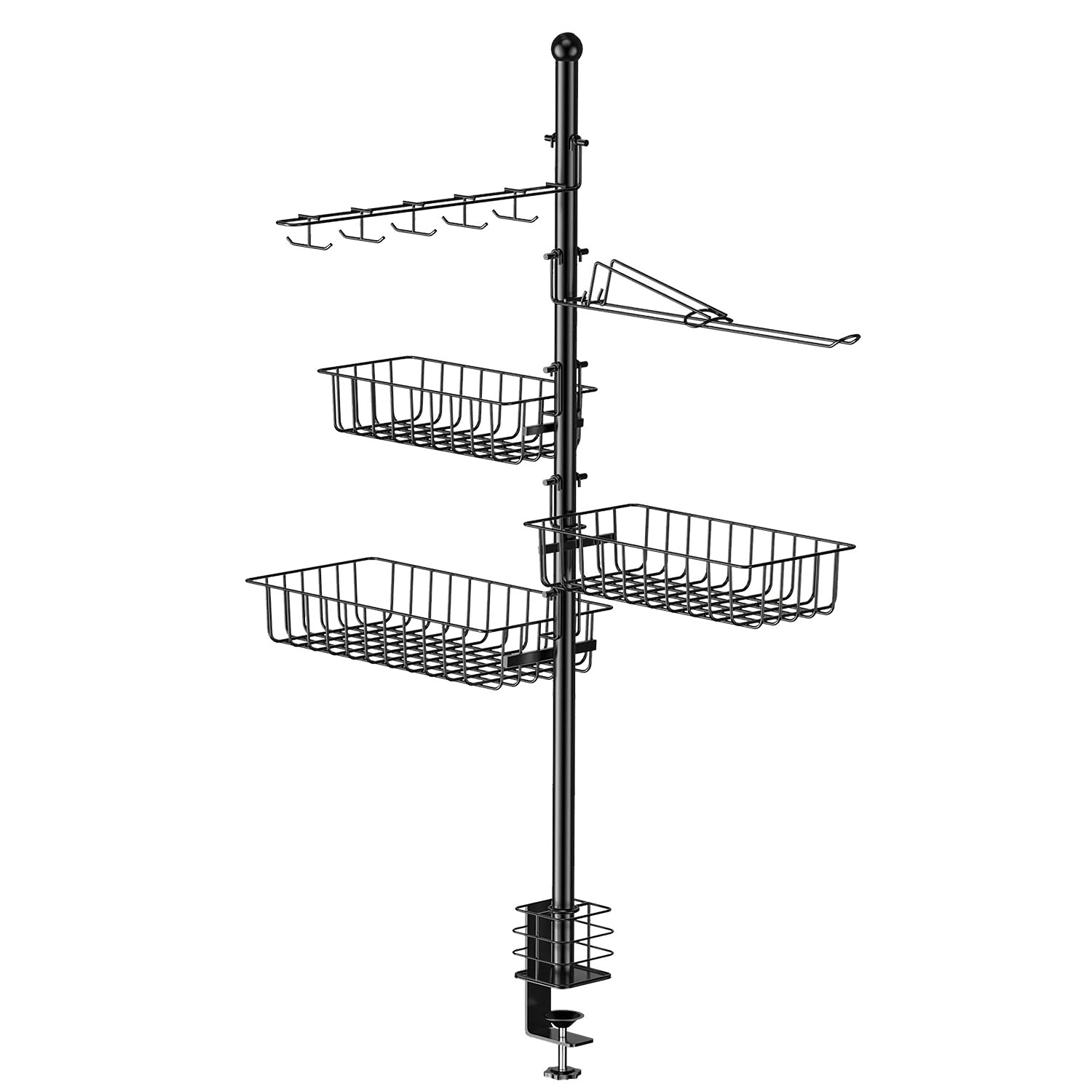 1Pc Griddle Caddy With Paper Towel Holder Hook Baskets BBQ Accessories Storage Rack Vertical Standing BBQ Organizer Grill Utensil Storage Fit For Blackstone Griddle