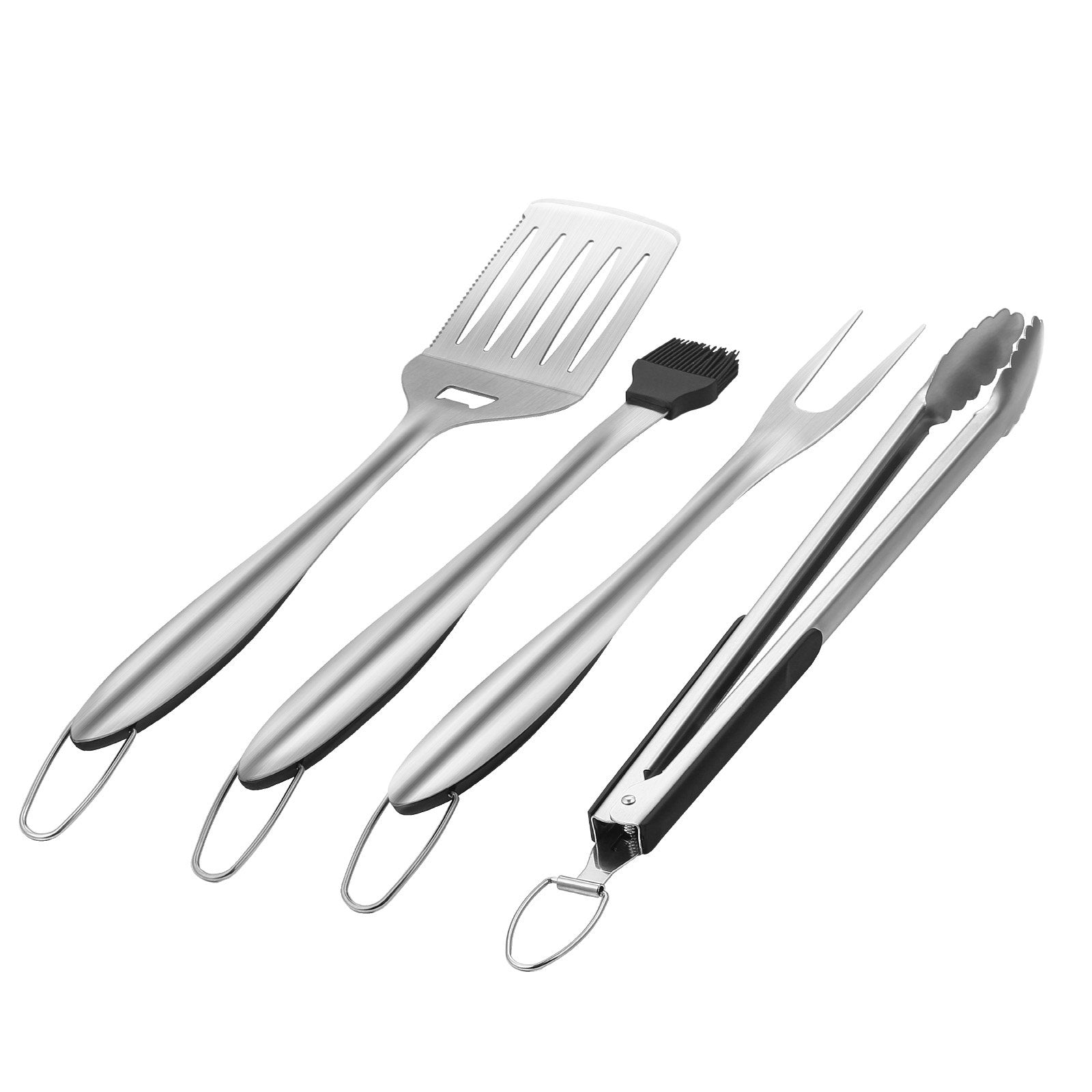 4PCS Grilling Tool Set BBQ Grill Accessories Stainless Steel Barbecue Utensil