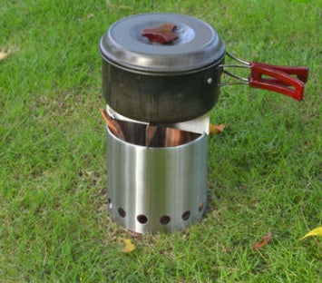 Outdoor Stainless Steel Firewood Stove Camping Ultralight Outdoor Stove Simple Barbecue
