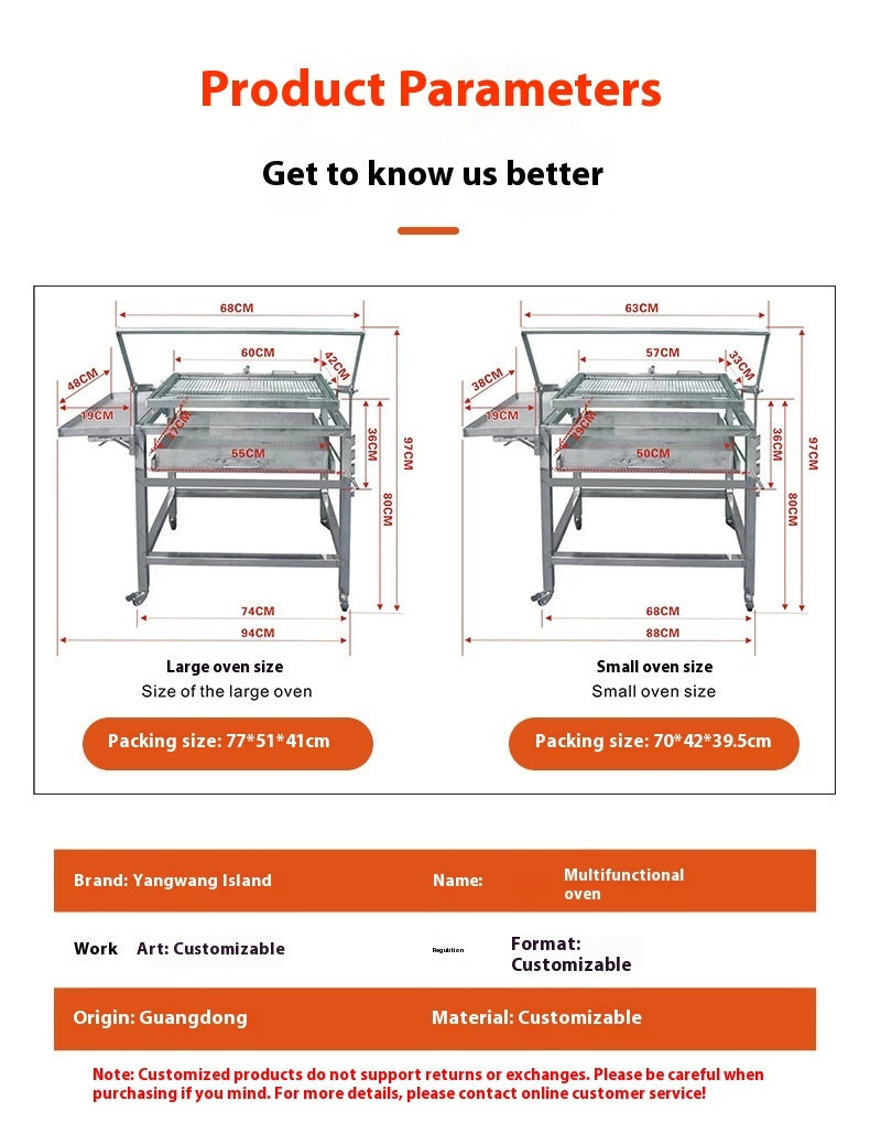 Flip BBQ Stove Courtyard Villa Charcoal