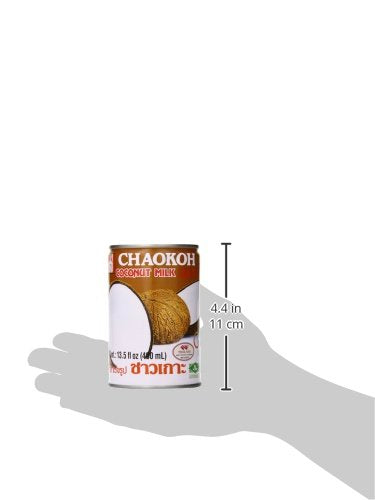Chaokoh Coconut Milk Unsweetened 6 Pack - Premium, Canned Coconut Milk from Thailand, Lactose Free, Non Dairy Vegan Milk - for Curries, Drinks, Desserts, & More (13.5 oz per Can)