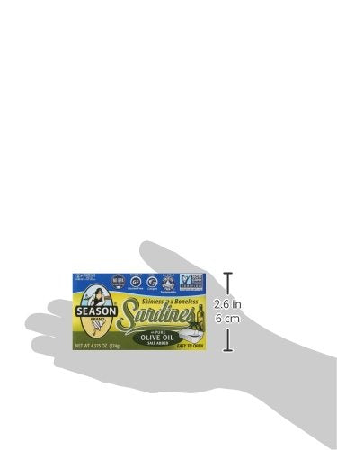 Season, Sardines, Skinless & Boneless in 100% Olive Oil, 4.375 oz