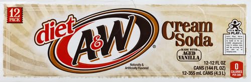 A&W Diet Cream Soda, 12 Fl Oz (pack of 12)