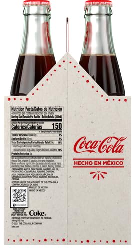 Coke de Mexico Glass Bottles, 12 Fl Oz (Pack of 4)