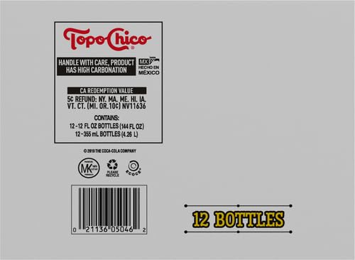 Topo Chico Mineral Water (Glass), 6.5-Ounce (Pack of 20)