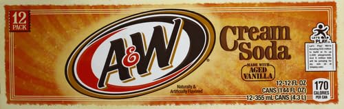 A&W Cream Soda, 12 Fl Oz Cans, 12 pack