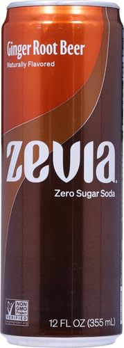 Zevia Zero Sugar Soda, Cream Soda, 12 Ounce Cans (Pack of 12)
