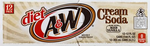A&W Diet Cream Soda, 12 Fl Oz (pack of 12)