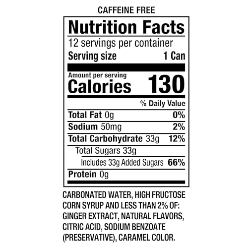 Canada Dry Zero Sugar Ginger Ale Soda, 12 fl oz cans, 12 pack