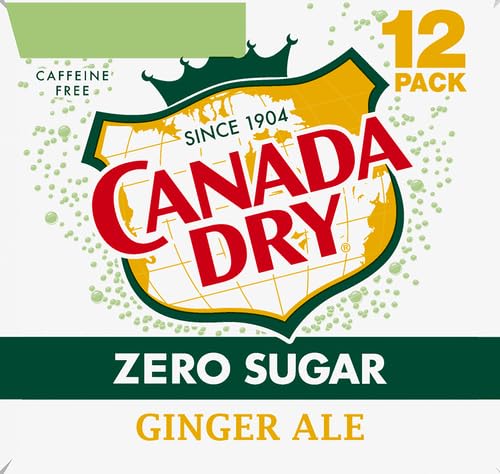 Canada Dry Zero Sugar Ginger Ale Soda, 12 fl oz cans, 12 pack