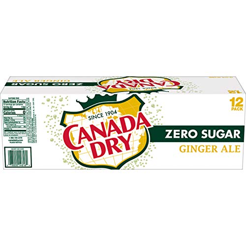 Canada Dry Zero Sugar Ginger Ale Soda, 12 fl oz cans, 12 pack
