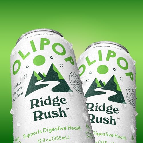 OLIPOP Prebiotic Soda Pop, SpongeBob Pineapple Paradise, Pantry Pack Packed with Prebiotics, Fiber, and Botanicals, Gluten Free, Vegan, GMO Free, 12oz Skinny Can (12-Cans)