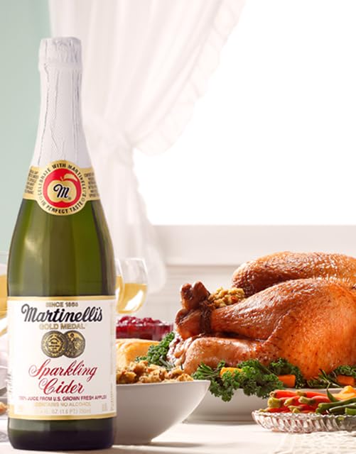 Martinelli's Sparkling Cider Mini Bottles, 8.4 oz. - Martinelli Sparkling Apple Cider, 12 Pack - Martinelli's Apple Juice - Pack of 12