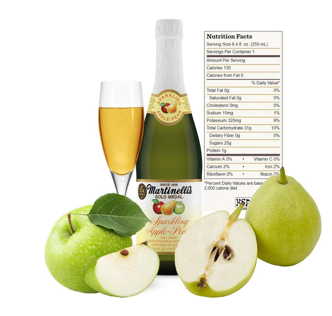 Martinelli's Sparkling Cider Mini Bottles, 8.4 oz. - Martinelli Sparkling Apple Cider, 12 Pack - Martinelli's Apple Juice - Pack of 12