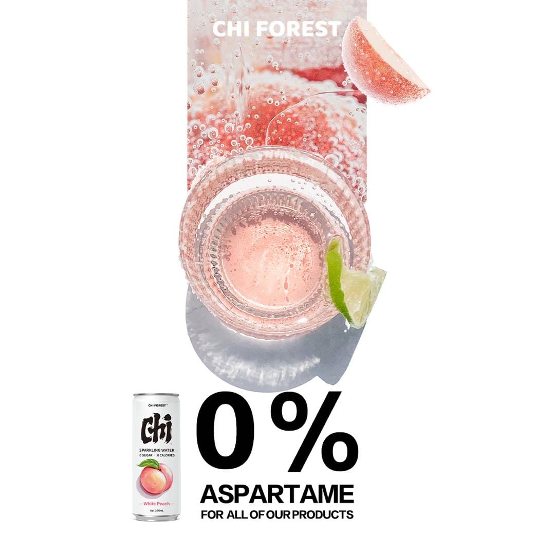 CHI FOREST Sparkling Water Beverage, 4 Flavors Variety Pack, Zero Sugar, 11.16 fl oz Cans (Pack of 24)