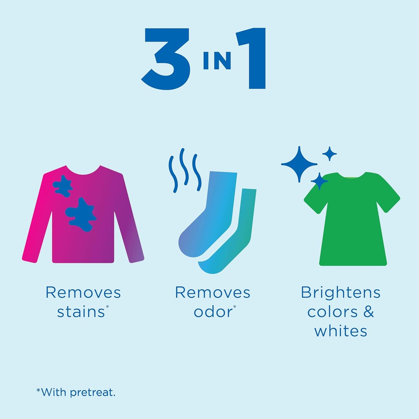 Clorox 2 for Colors Stain Remover & Laundry Additive, Free and Clear, 66 Fl Oz (Pack May Vary)