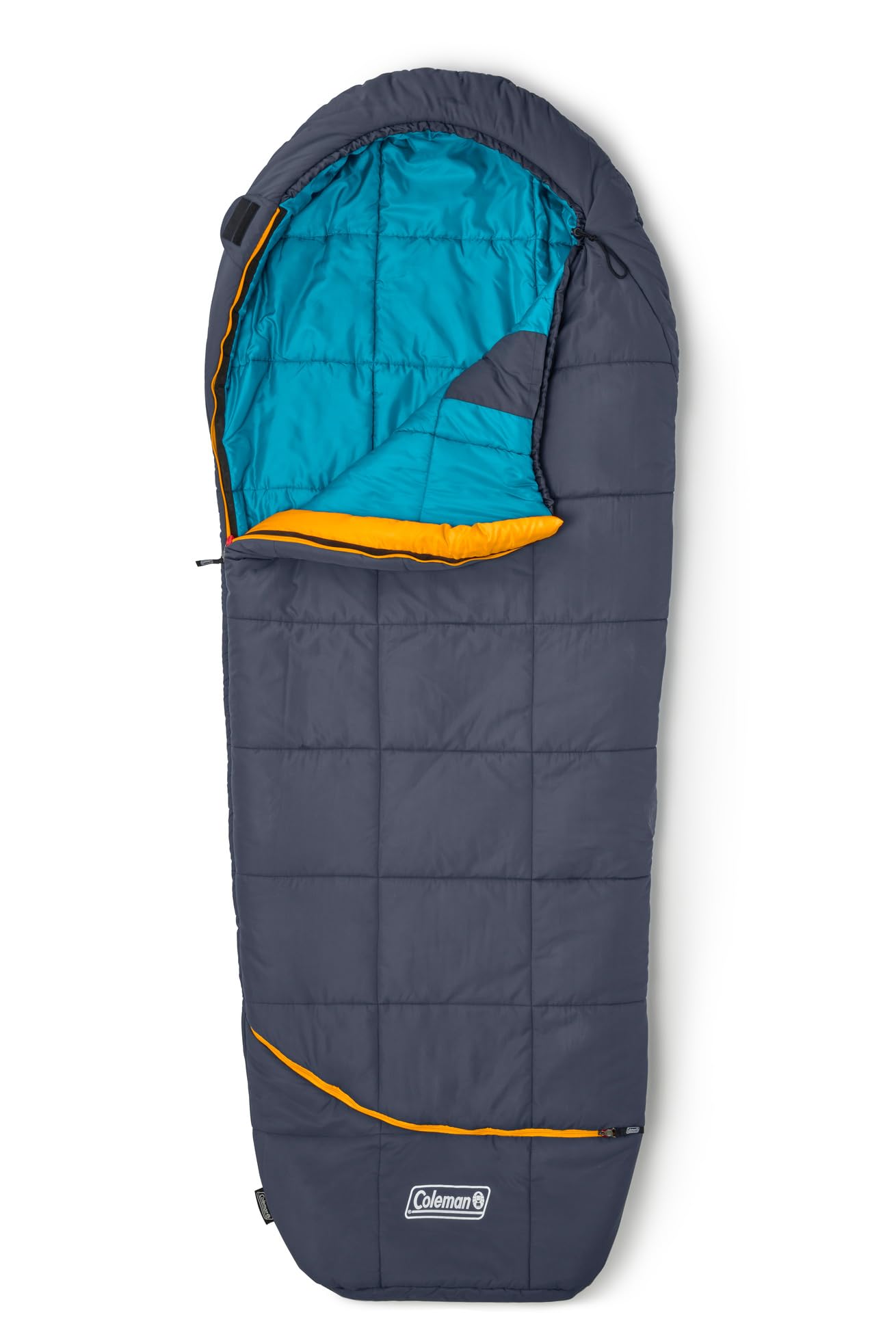 Coleman Big Bay 0/20/40°F Cold-Weather Sleeping Bag, Adult Mummy Sleeping Bag with Headrest, Foot Ventilation, & Storage Sack, Big & Tall Options