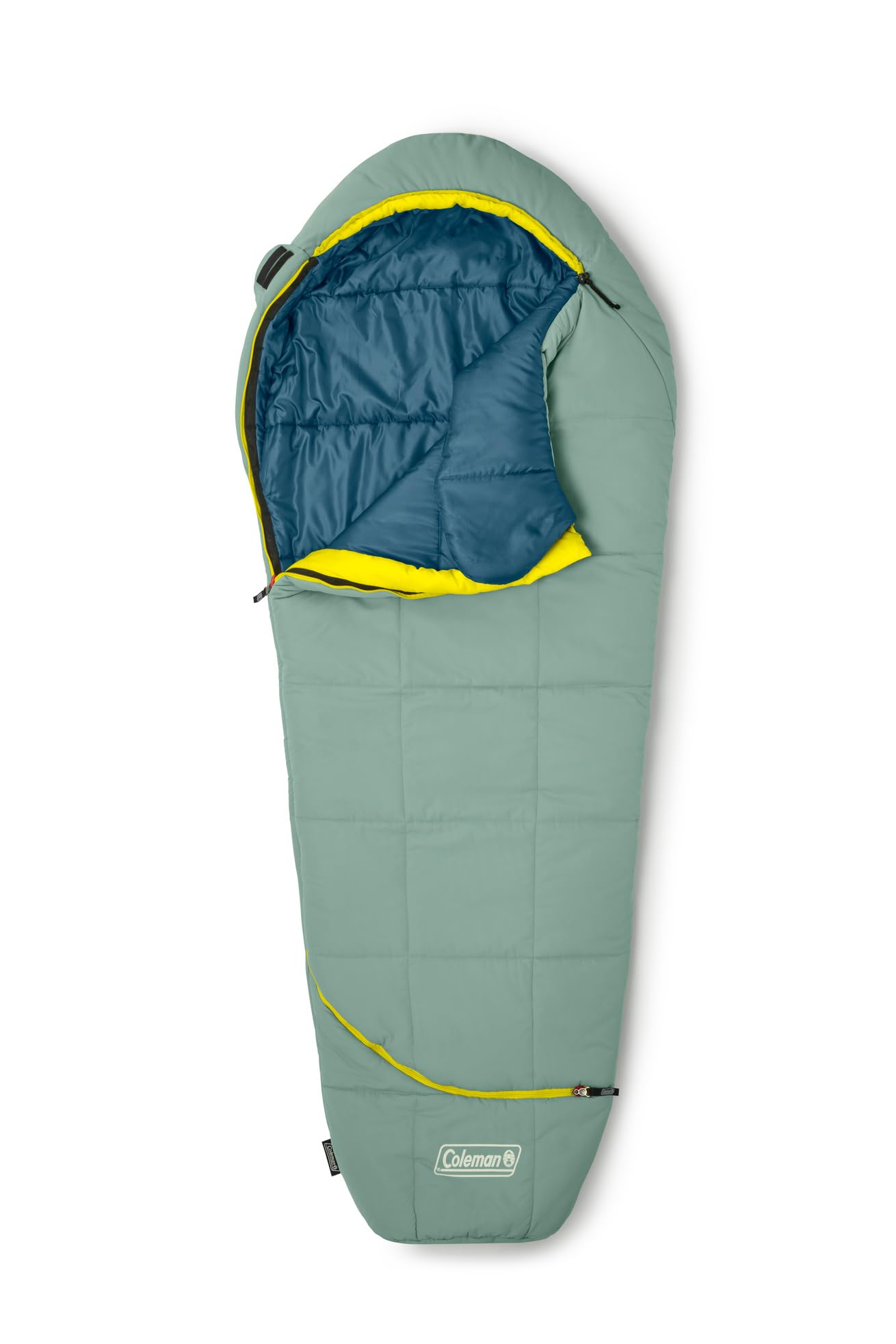 Coleman Big Bay 0/20/40°F Cold-Weather Sleeping Bag, Adult Mummy Sleeping Bag with Headrest, Foot Ventilation, & Storage Sack, Big & Tall Options