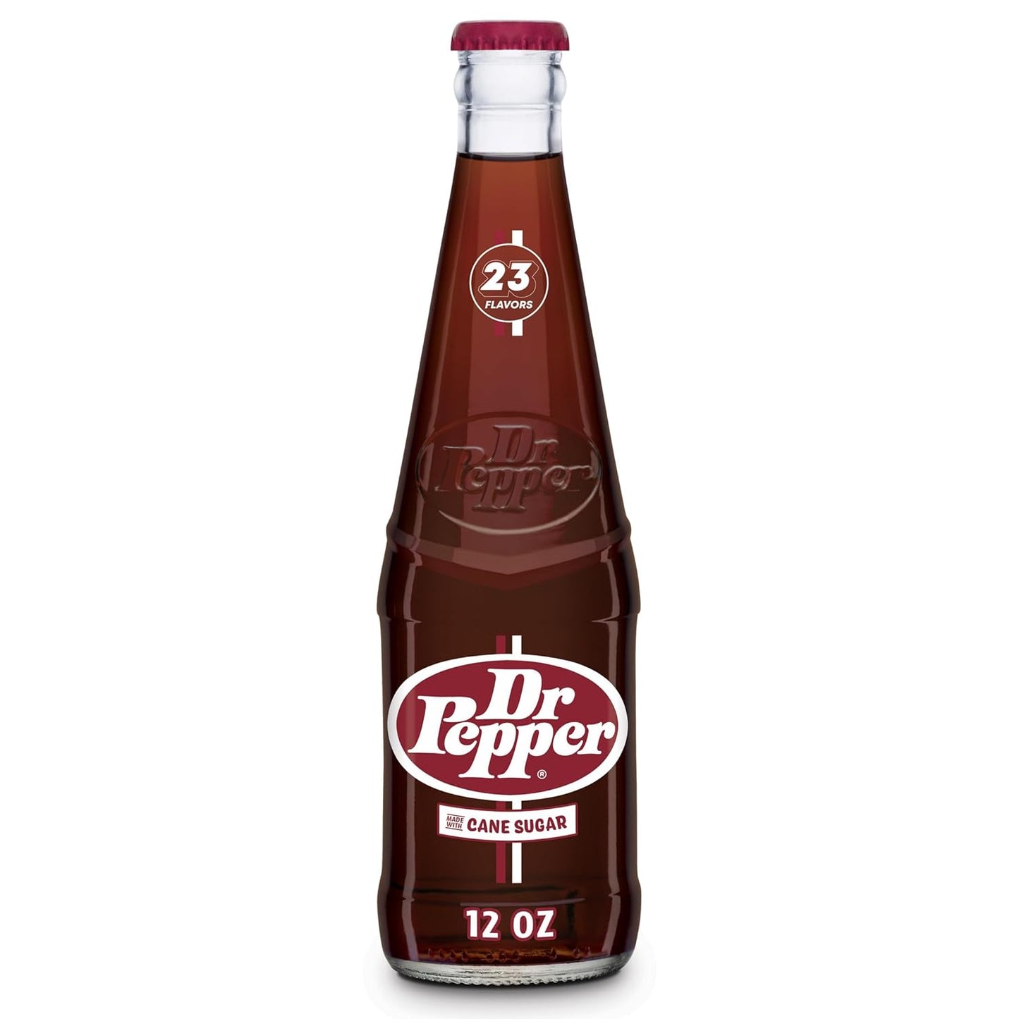 Dr Pepper Real Sugar Soda 12 Oz Glass Bottle (Pack of 6, Total of 72 Oz)