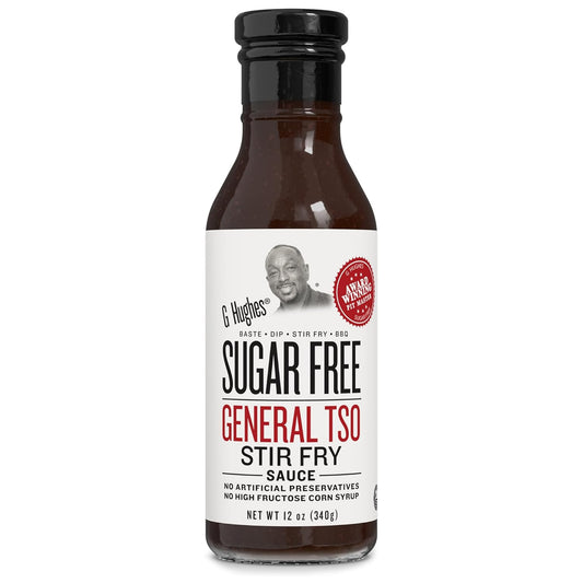 G Hughes Sugar Free, General Tso Sauce - Stir Fry Sauce, Gluten Free, No High Fructose, No Artificial Preservatives - 12 Oz (1-Pack)