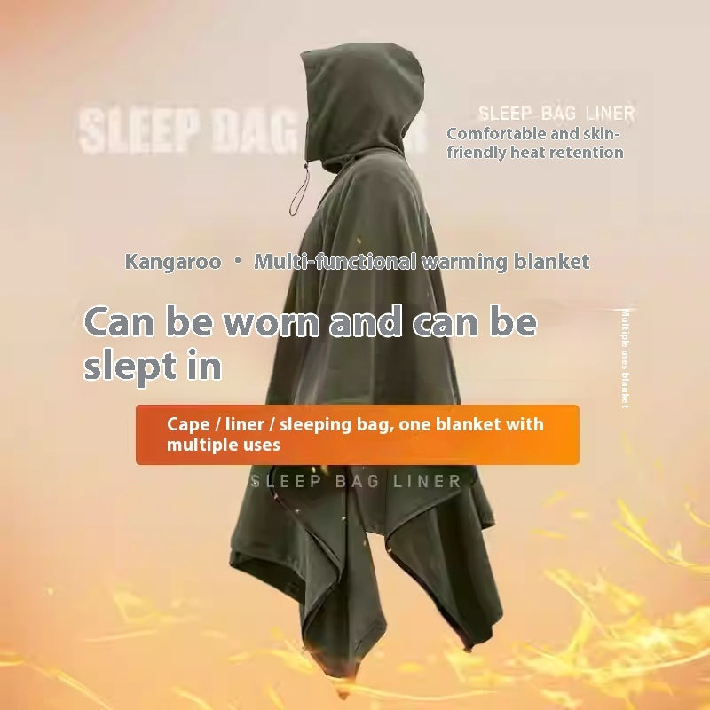 Multifunctional Thermal Blanket Outdoor Camping Sleeping Bag Single Wearable Cold-proof Cloak