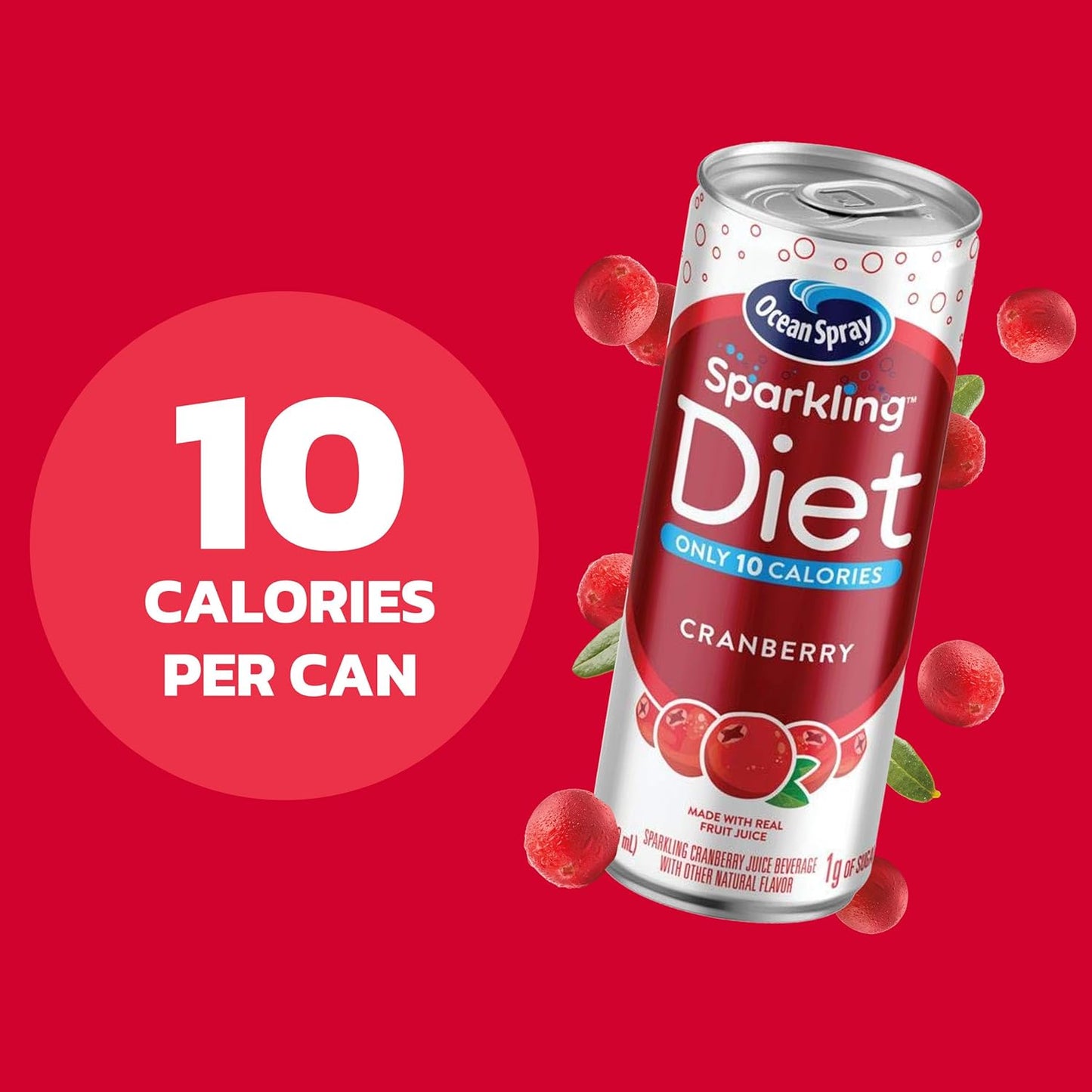 Ocean Spray® Sparkling Diet Cranberry Juice Drink, 11.5 Fl Oz Cans, 4 Count (Pack of 24)