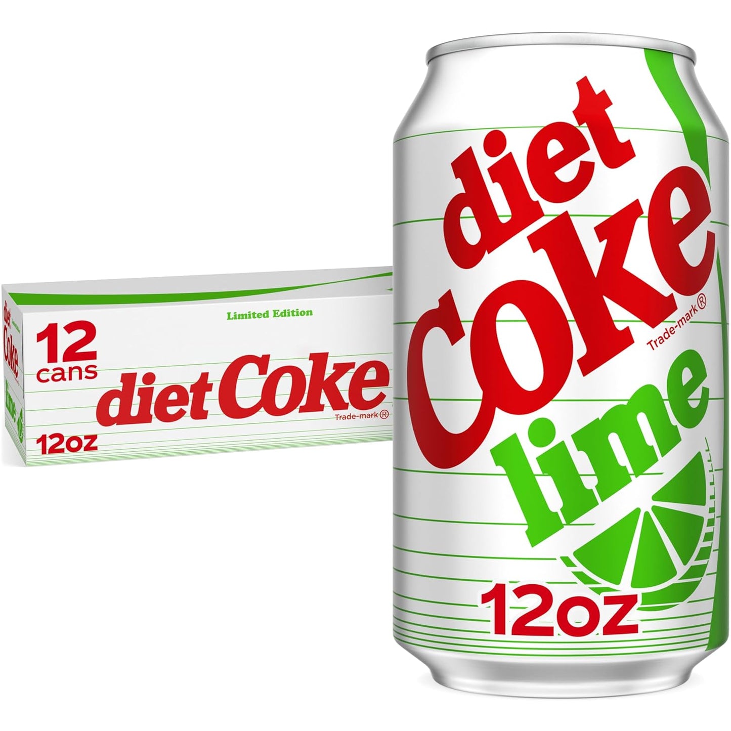 Diet Coke Lime Soda Soft Drink Fridge Pack Cans, 12 fl oz, 12 Pack