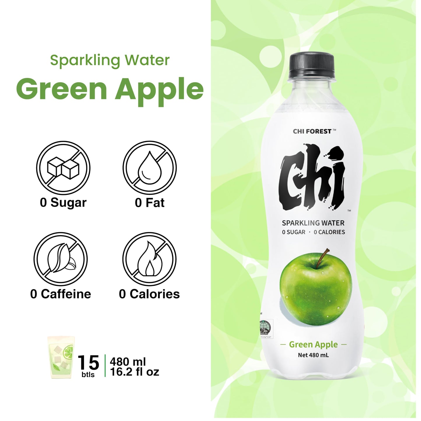 CHI FOREST Sparkling Water Beverage, 4 Flavors Variety Pack, Zero Sugar, 11.16 fl oz Cans (Pack of 24)