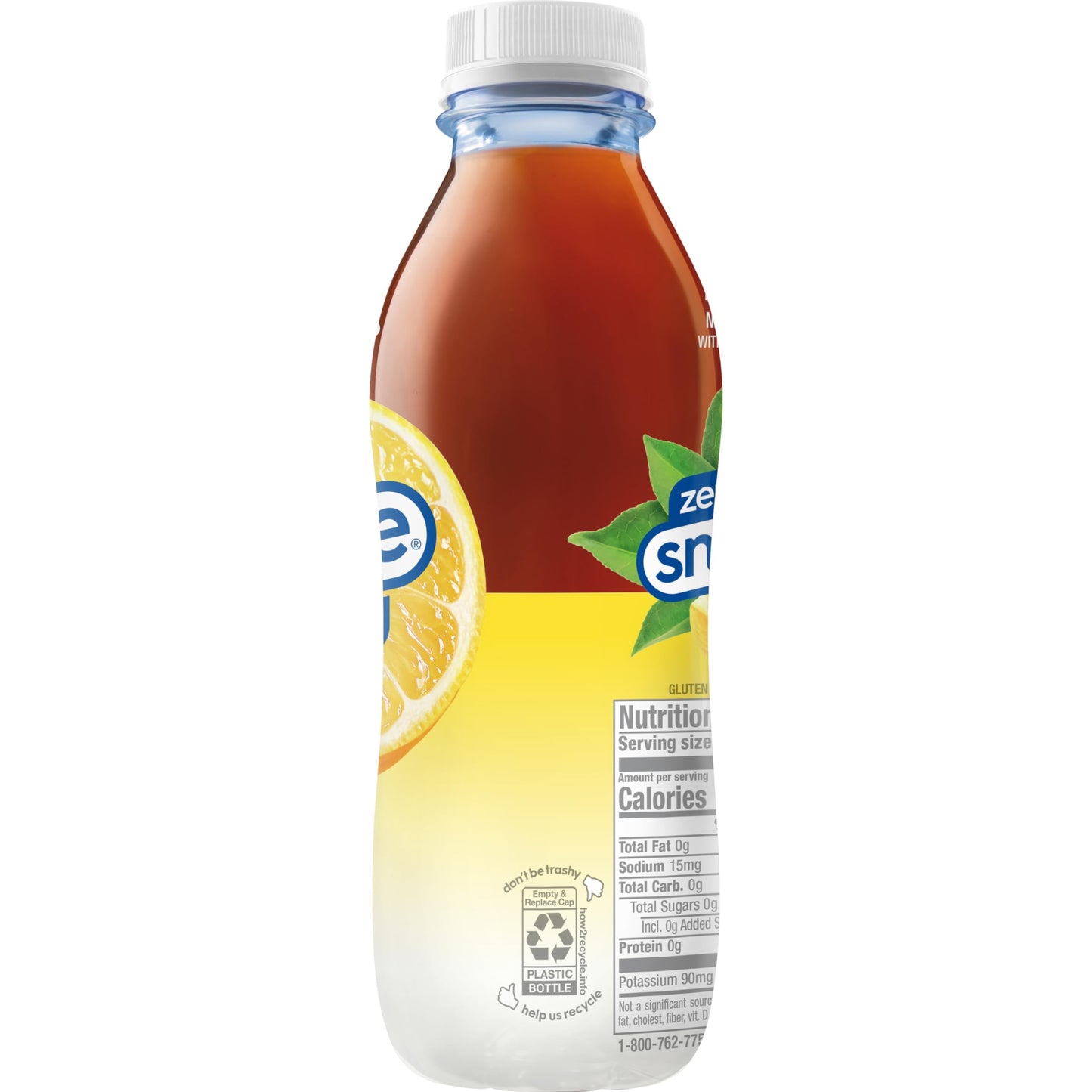 Snapple Zero Sugar Half 'n Half Tea, 16 fl oz recycled plastic bottle, 6 pack