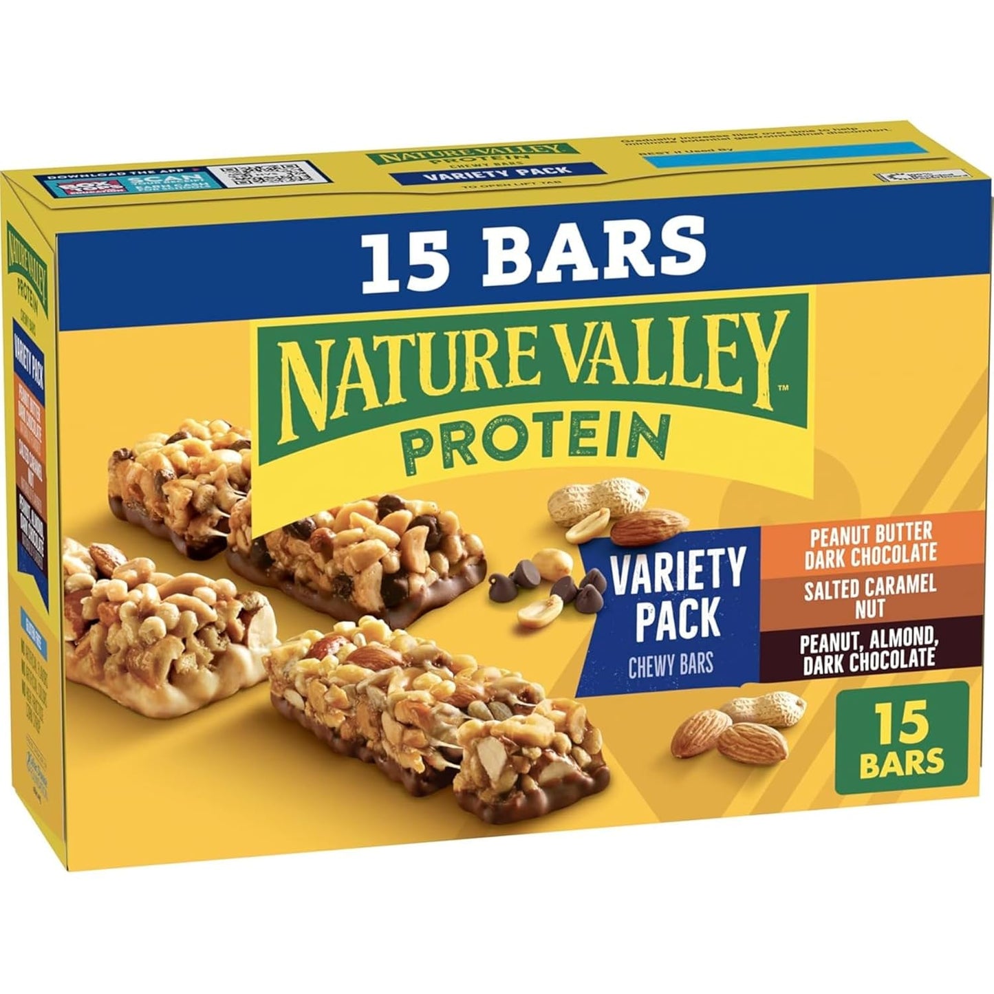 Nature Valley Chewy Protein Granola Bars, Peanut Butter Dark Chocolate, 10 Bars, 14.2 OZ