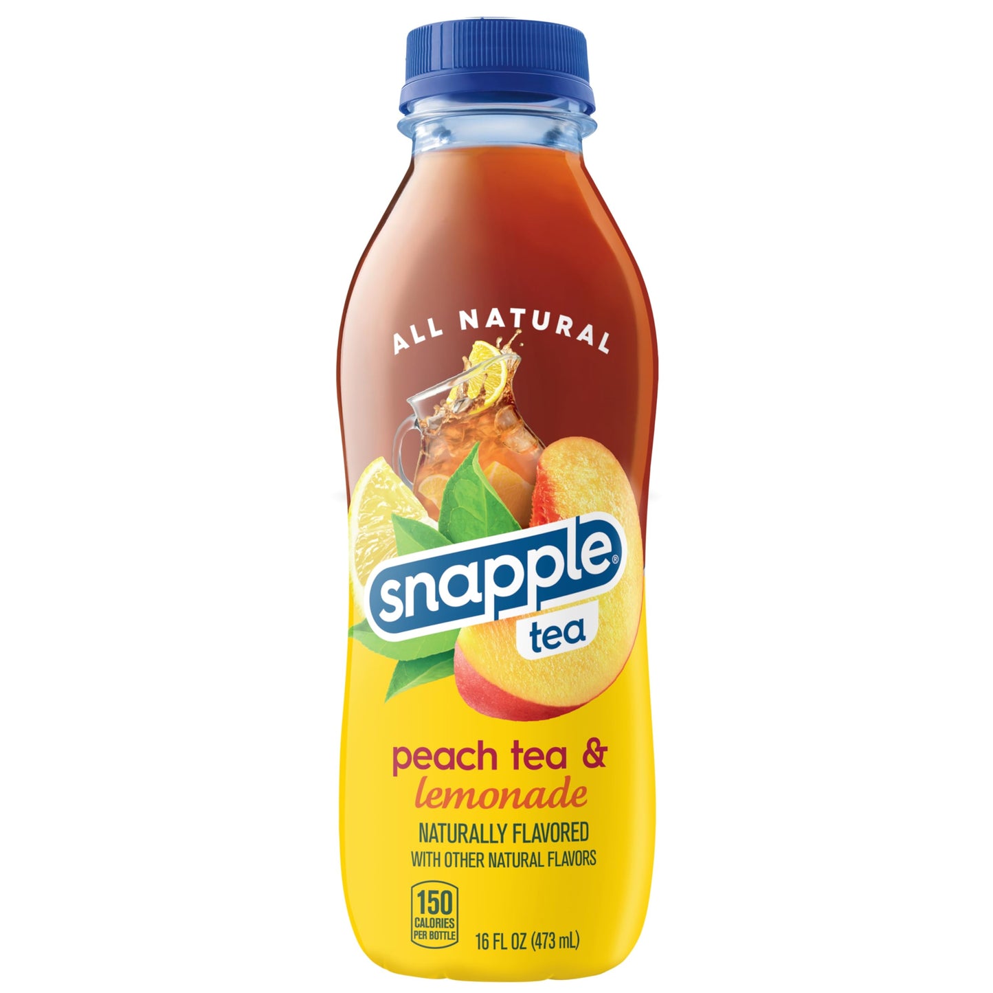 Snapple Zero Sugar Half 'n Half Tea, 16 fl oz recycled plastic bottle, 6 pack