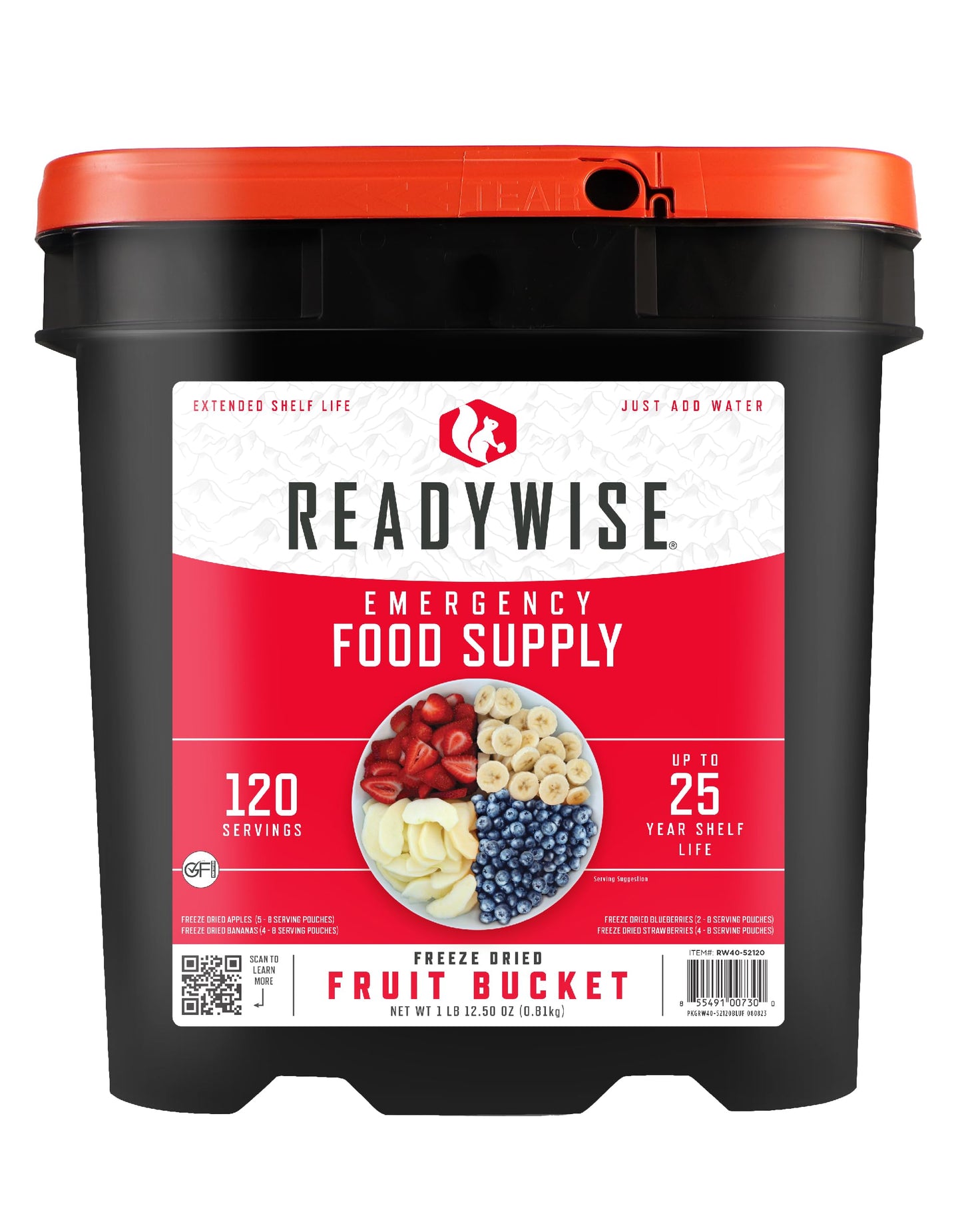 ReadyWise Emergency Food Supply - 120 Servings Favorites Sample Bucket, Survival Food Kit, Freeze Dried Prepper Food & Dehydrated Meals for Camping Essentials & Backpacking, up to 25 Year Shelf Life