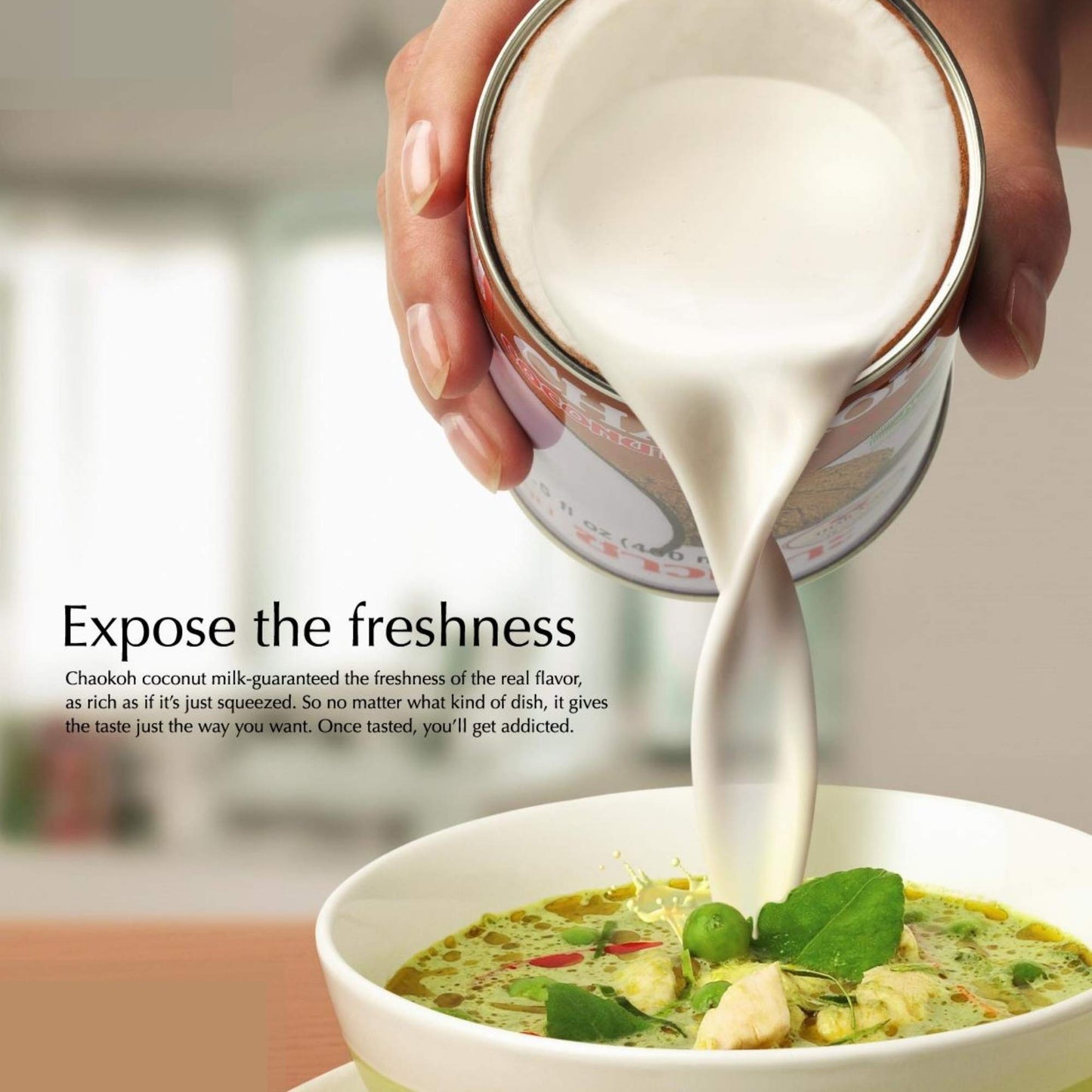 Chaokoh Coconut Milk Unsweetened 6 Pack - Premium, Canned Coconut Milk from Thailand, Lactose Free, Non Dairy Vegan Milk - for Curries, Drinks, Desserts, & More (13.5 oz per Can)