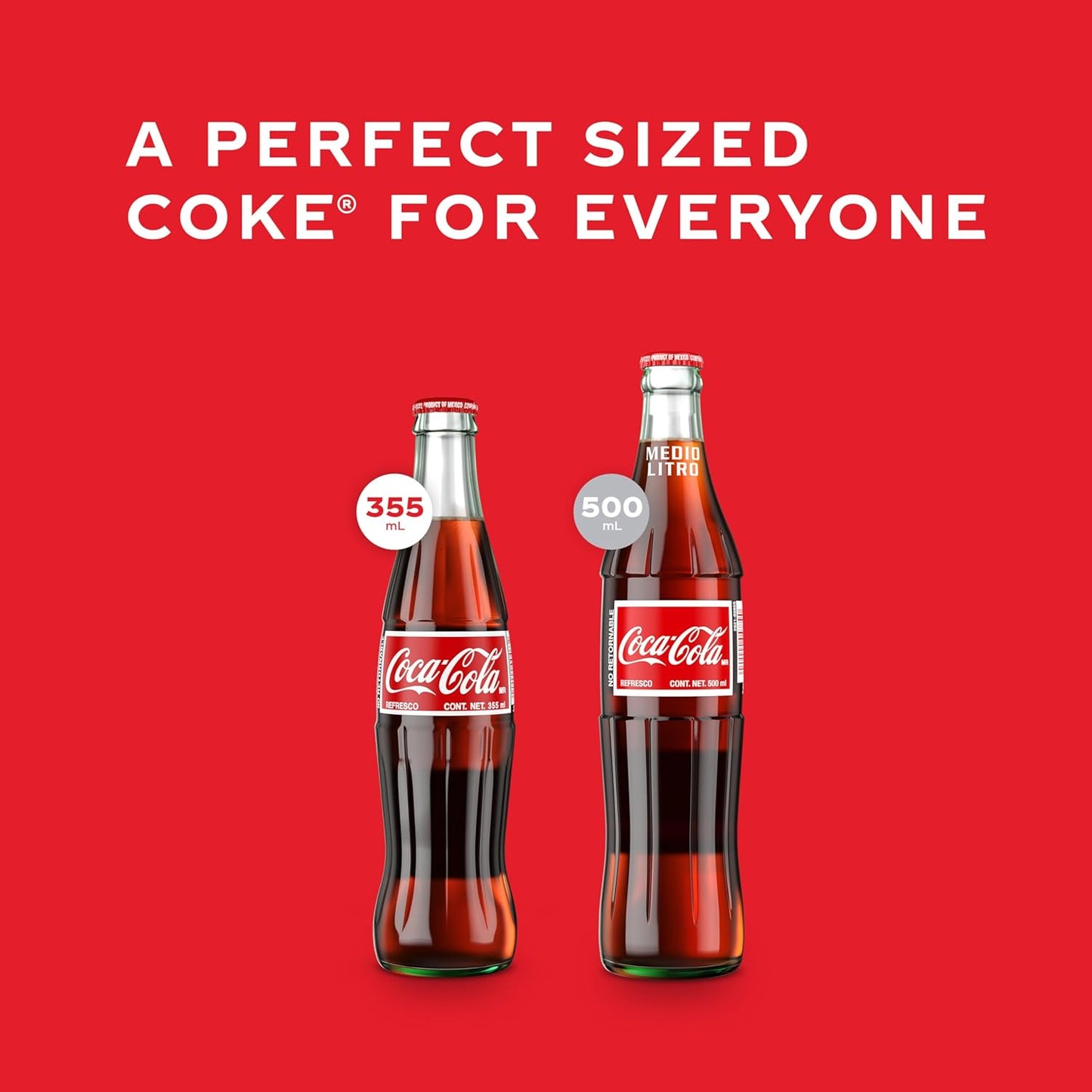 Coke de Mexico Glass Bottles, 12 Fl Oz (Pack of 4)